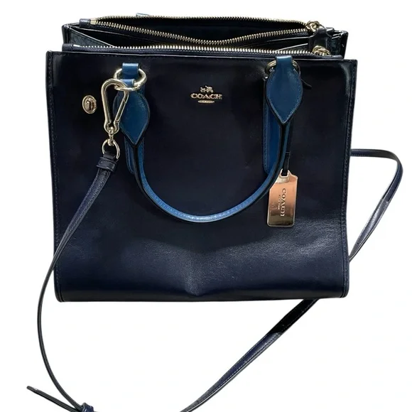 COACH Blue Python Crosby Carryall